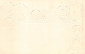 Denmark Flag Coins Exchange Table embossed coinage postcard C314