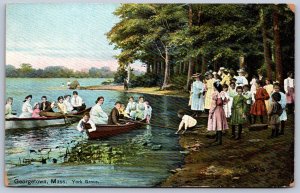 K29/ Georgetown Massachusetts Postcard c1910 York Grove Boating 153