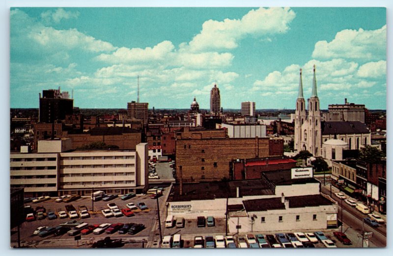 Fort Wayne IN Indiana Downtown Aerial View Postcard