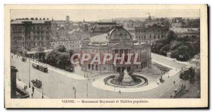 Old Postcard Vienna Monument Raymond and Theater People
