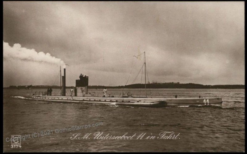 Germany WWI Submarine U-Boot U11  RPPC G65914