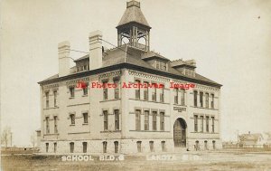 ND, Lakota, North Dakota, RPPC, School Building, Exterior View, 1908 PM, Photo