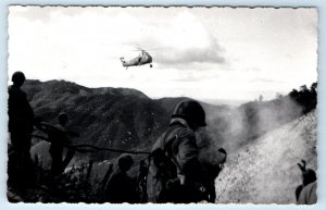 RPPC Soldiers & Helicopter VIETNAM photograph