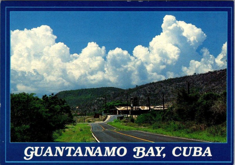 Guantanamo Bay, Cuba  NAVAL BASE NORTHEAST GATE APPROACH  4X6 Military Postcard