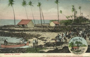 Hawaii, Boat Landing, Houses Palm Trees (1910s) Aloha Nui