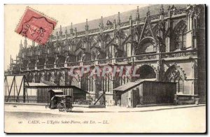 Caen Postcard Old L & # 39eglise St. Peter coast east