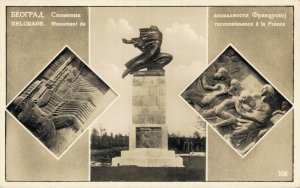 Serbia Belgrade Recognition monument in France RPPC 06.88