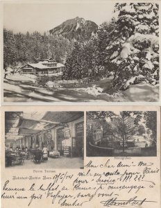 Brunig Buffet Staff Clock Switzerland Vintage Real Photo 2x Postcard