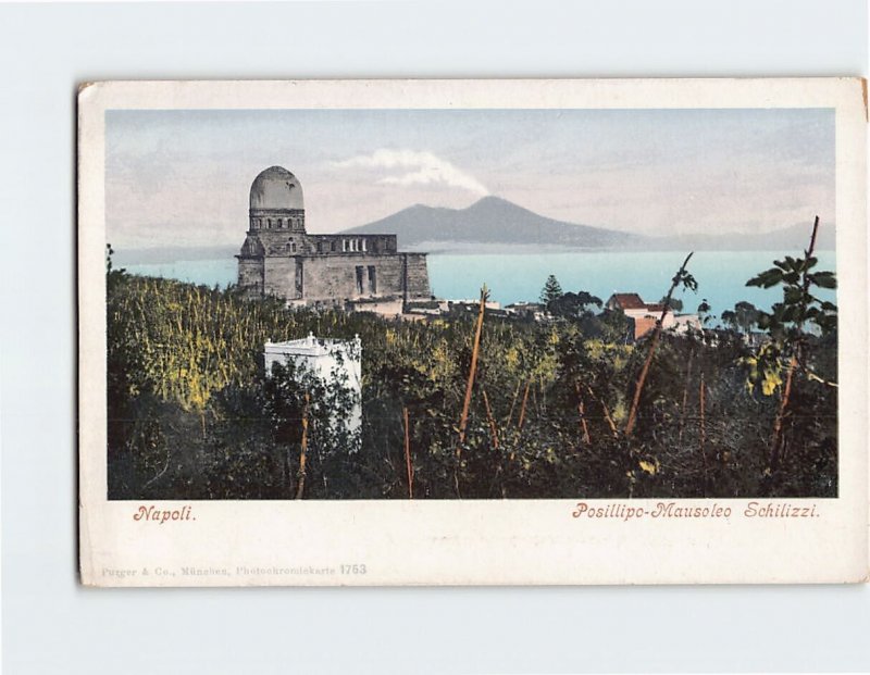 Postcard Posillipo Mausoleo Schilizzi Naples Italy