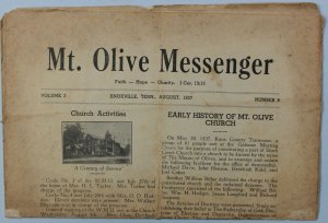 1937 Mt. Olive Messenger Knoxville Tennessee Baptist Church Newsletter