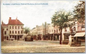 Lichfield Market Place and Johnson's House Staffordshire England Postcard