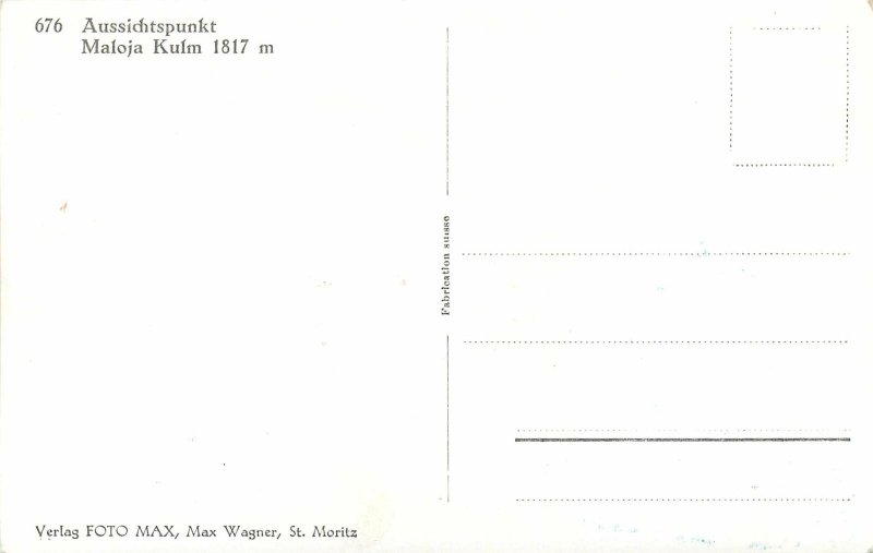 Switzerland Maloja Kulm view Postcard