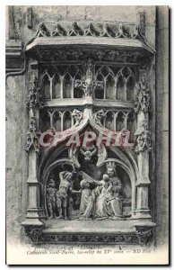 Old Postcard Lisieux Cathedrale Saint Pierre bas relief of the century XV