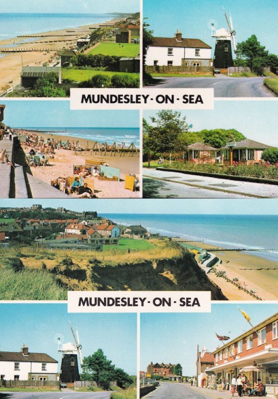 Mundesley On Sea Beach Shops Parade 2x Norfolk Postcard s