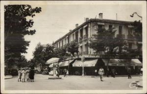 Sidi Bel Abbes Algeria Street View RPPC USS QUINCY 1953 Naval Ship Cancel