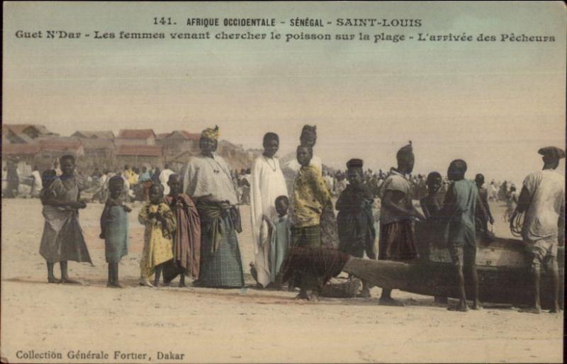 Senegal Africa Saint Louis Natives Guet N'Dar c1910 Postcard