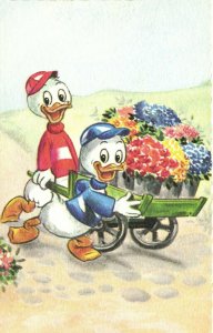 PC DISNEY, HUEY AND DEWEY DUCK, Vintage Postcard (b27827)