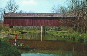 USA Frankenfield Covered Bridge Bucks County Bridge Pennsylvania Chrome 08.95