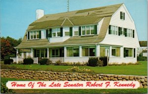Home of the Late Senator Roberrt F. Kennedy Cape Cod MA Postcard PC473
