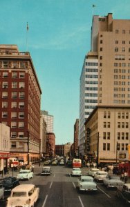 Vintage Postcard 17th Street Avenue Small Shops Office Buildings Denver Colorado