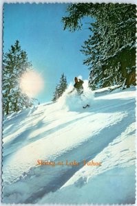 Postcard - Skiing at Lake Tahoe, California-Nevada, USA