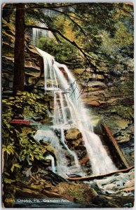 VINTAGE POSTCARD THE CHAMELON FALLS AT GLEN ONOKO PENNSYLVANIA 1910s