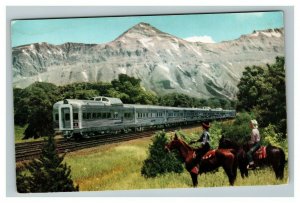 Vintage 1950's Postcard Denver Zephyr Passenger Train - Cowboys Look On