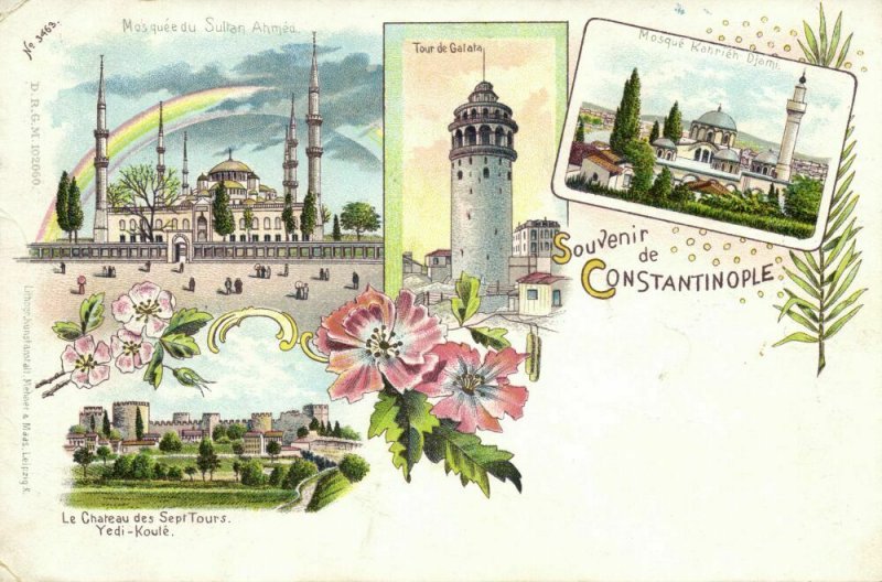 turkey, CONSTANTINOPLE, Mosques Sultan Ahmed & Kariye Djami, Yedi-Koulé (1899)