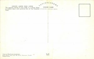 Lounge Interior Jasper Park Lodge Canada 1960s Postcard