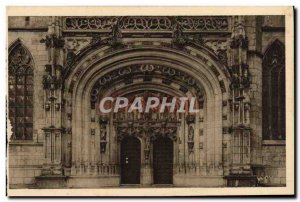 Old Postcard Brou Church Bourg portal