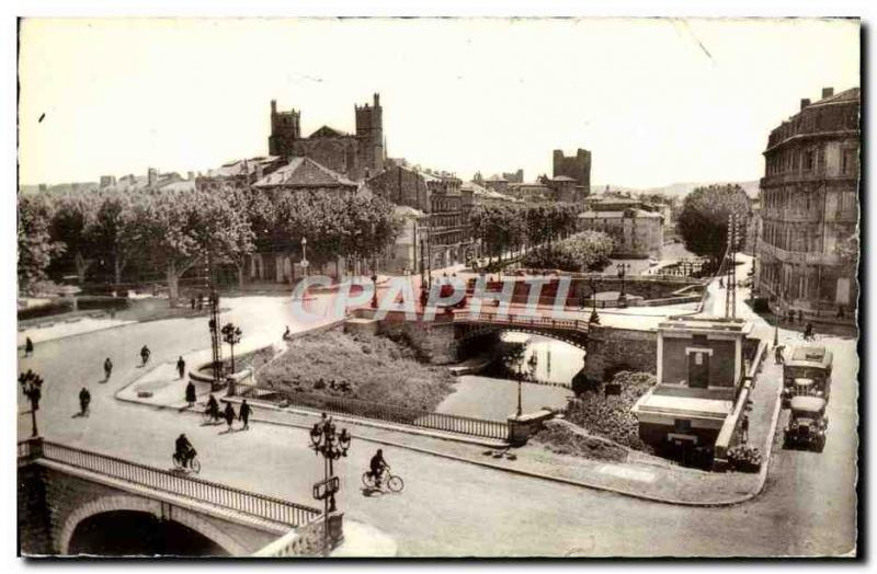 Old Postcard Narbonne The three bridges