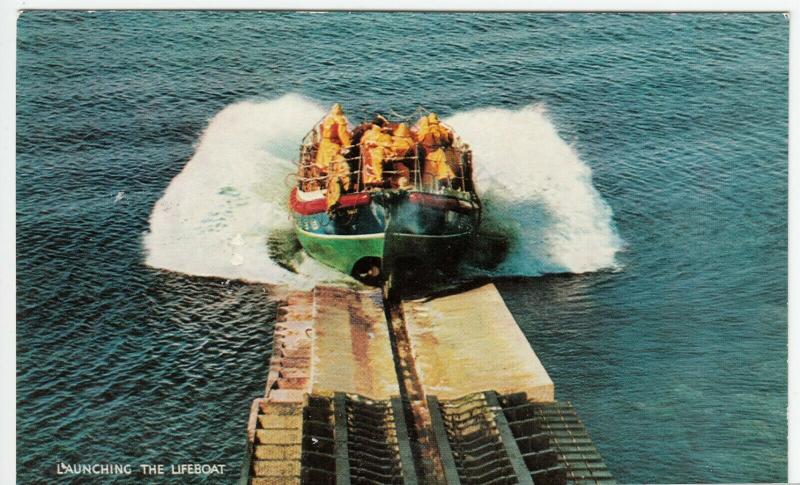 RNLI, Launching The Lifeboat PPC By Salmon, Unused, c 1960's, Shows Slipway 
