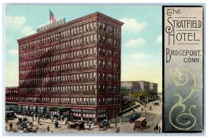 c1910's The Stratfield Hotel Exterior Roadside Bridgeport Connecticut Postcard