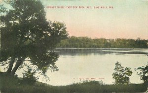 1909 Lake Mills Wisconsin Updike's Shore East Side Rock Lake Setz Rexall 11456