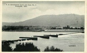 Dexter 1930s US Government Lock Dam #8 Wellsville Ohio #11983 Postcard 20-8294