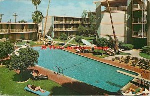 AZ, Phoenix, Arizona, Sahara Hotel, Swimming Pool, Exterior View, Curteich