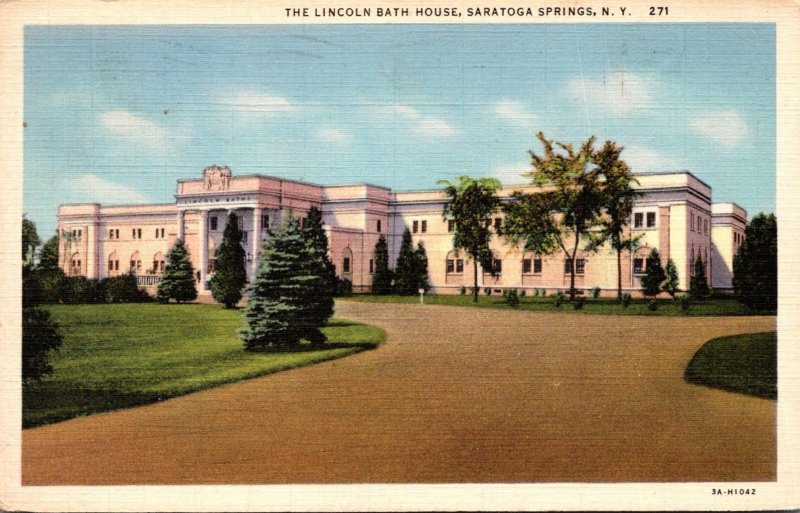 New York Saratoga Springs The Lincoln Bath House 1935 Curteich