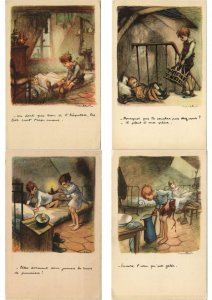 POULBOT Artist Signed ALL DIFFERENT 124 Vintage Postcards (L2945)