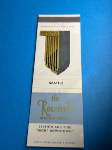 Vintage Matchbook Cover The Roosevelt Motor Hotel Seattle, Washington MB130