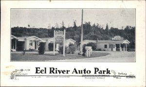 Fortuna California CA Eel River Auto Park 1930s-50s Vintage Postcard