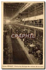 Postcard Old Renault Automobile Plants passenger car assembly Chain