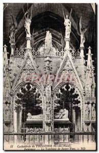 Old Postcard Cathedral Treguier Interieur The tomb of Saint Yves