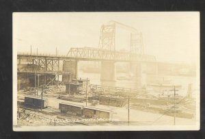 RPPC TACOMA WASHINGTON STEEL BRIDGE RAILROAD TRAIN REAL PHOTO POSTCARD