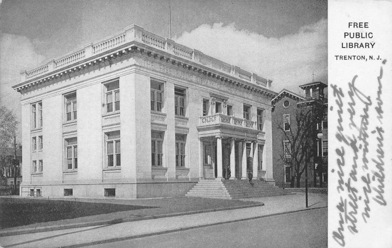 FREE PUBLIC LIBRARY NEW JERSEY POSTCARD (c. 1905)