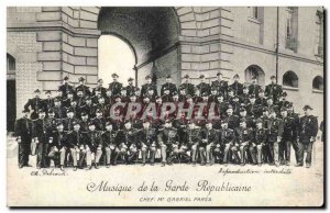 Militaria - Music of the Republican Guard - Head Pares - Instrument Old Postcard