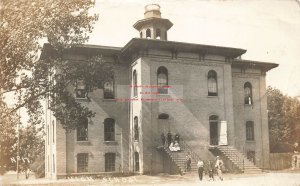 MI, Saranac, Michigan, RPPC, High School Building, 1913 PM, Photo