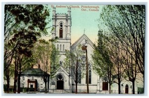 c1910 St. Andrew's Church Peterborough Ontario Canada Antique Postcard