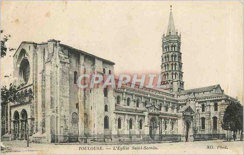 Old Postcard Toulouse Church of Saint Sernin