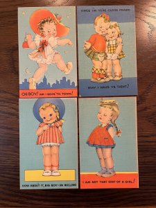 (4) VINTAGE 1930's HUMOR LINEN POSTCARDS   ASHEVILLE POSTCARD CO. RISQUE