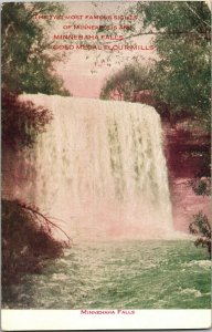 Minnehaha Falls, Gold Medal Flour Mills Minneapolis MN Vintage Postcard E60